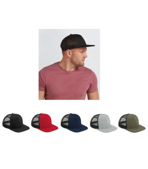 BB664 Original Flat Peak 6 Panel Trucker Hat